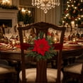 thumbnail image 4 of Tuvgenk Christmas Bow Ribbon Cabinet Hanging Ring, Home Decoration, Christmas Wreath Door Hanging Ornament (1 Flower Style), 4 of 7
