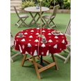 thumbnail image 3 of Outdoor Tablecloth with Umbrella Hole and Zipper, Christmas Tree Round Table Cloth 60 Inch Waterproof Tablecloth, Red Winter Xmas Snowflake Farmhouse Picnic Table Cover for Patio Camping, 3 of 7