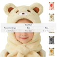 thumbnail image 3 of BXJX Girls Plush Hats, Warm Hood Scarf Windproof Skiing Winter Hat for Kids Gray Size Free Size, 3 of 5