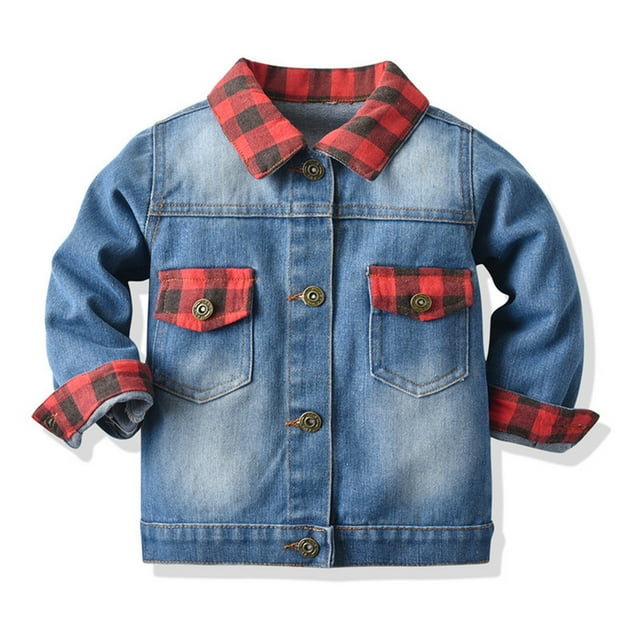 Kids Jackett Button Down Children Casual Jacket Blue Jacket Girls 4-5 Years Fall Coat