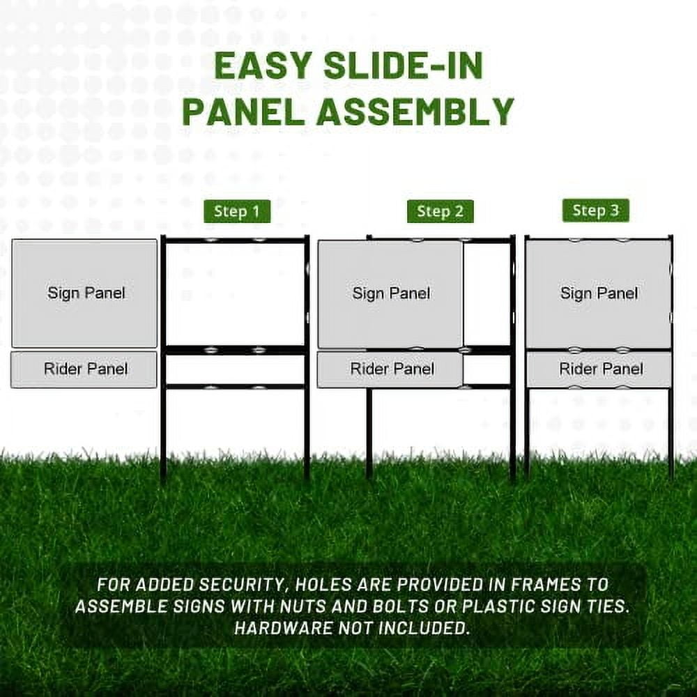 justsignframes Real Estate Yard Sign Stake Metal H Frame (1 Pack) - 24" x 30"