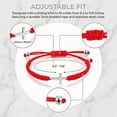 thumbnail image 3 of Lsupdaol Adjustable Stainless Steel Bracelet, White and Red, 3 of 7
