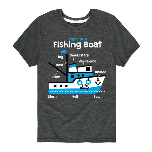 Instant Message - Transportation - Parts Of A Fishing Boat - Toddler & Youth Short Sleeve T-Shirt