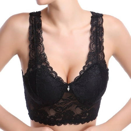 

harmtty Ultra-Thin Women Hollow Out Lace Sport Bra Underwear Brassiere Black M