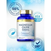 Magnesium Oxide 500mg | 120 Quick Release Capsules | Non-GMO and Gluten Free Supplement | By Carlyle