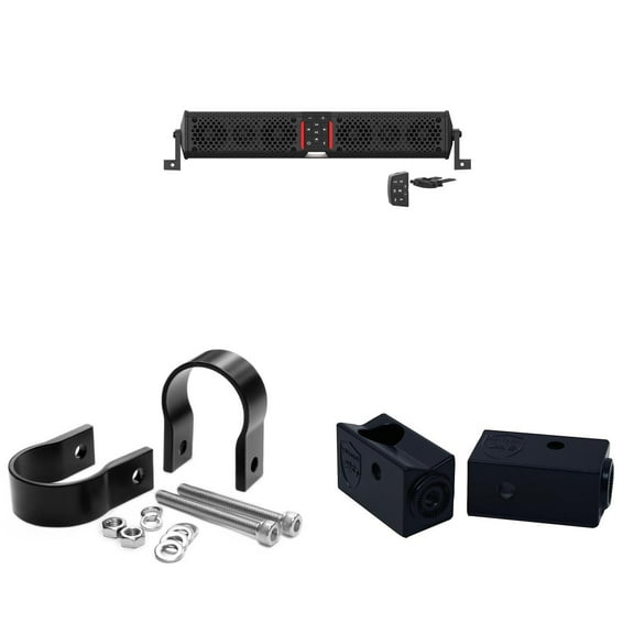 Wet Sounds STEALTH-XT-6-B Wet Sounds STEALTH XT 6 Speaker All-In-One Amplified Bluetooth Soundbar With Remote – Black with Slider Brackets and 1.75" Round Clamps