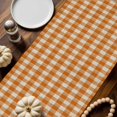 thumbnail image 6 of Fall Table Runner Thanksgiving Pumpkin Turkey Table Runners Sunflower Orange Plaid Hello Fall Cotton Linen Dresser Scarf Kitchen Dining Table Decor for Fall Holiday Party Decor 13x90 Inch, 6 of 9
