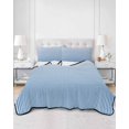 thumbnail image 3 of Blue Striped Twin Size Down Alternative Comforter, Lightweight Comforter Quilt Bedding Set with Pillow Shams Modern Minimalist Ombre Vertical Stripes All Seasons Bed Comforter Duvet Insert 68"x86", 3 of 7