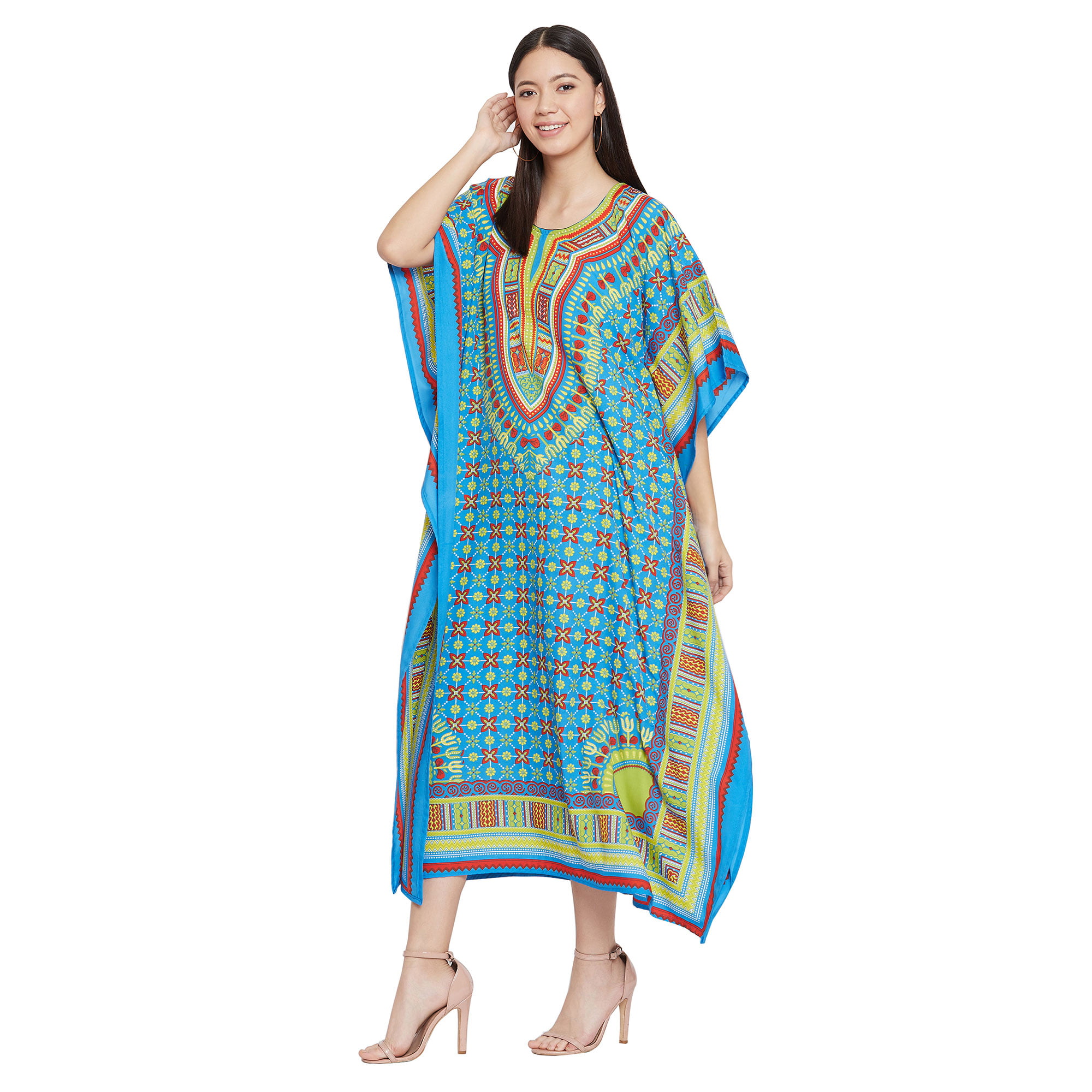 Gypsie Blu Women's Plus Size Kaftan Dresses for Women Long Maxi Dress ...