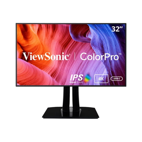 ViewSonic VP3268A-4K - LED monitor - 32" (31.5" viewable) - 3840 x 2160 4K UHD (2160p) @ 60 Hz - IPS - 350 cd/m�� - 1300:1 - 5 ms - 2xHDMI, DisplayPort, USB-C - speakers