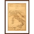 thumbnail image 2 of Art.com Antique Map Of Italy Art Print by Tektite, Brown Frame Wall Art, 21" x 29", 2 of 5