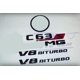 thumbnail image 2 of Conjunto de combinación de insignias de estrella trasera en negro brillante para MG V8 BITURBO C63S SEDAN, 2 of 3