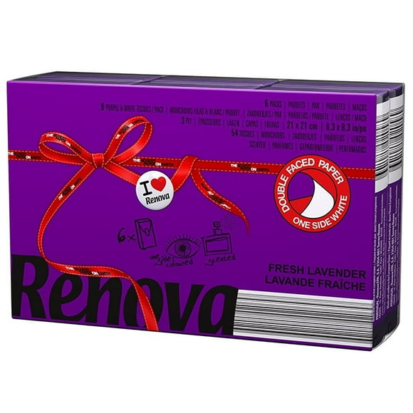 Renova Purple and White Pocket Tissues with Lavender Scent