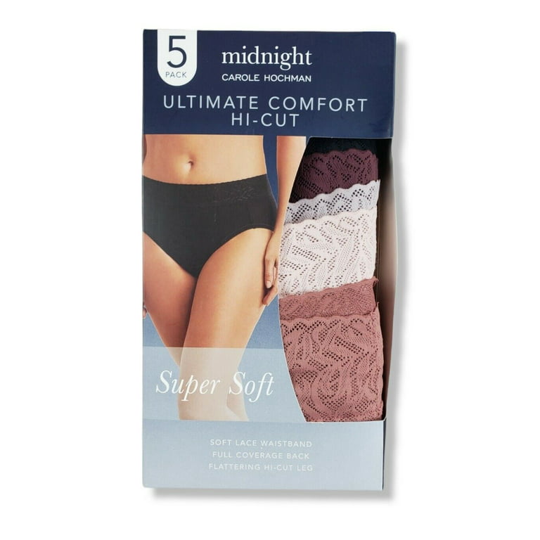 Carole Hochman Womens Ultimate Comfort Hi-Cut Brief, 5-pack 