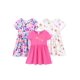 thumbnail image 1 of Vestido PATPAT para niña pequeña con estampado floral, paquete de 3 unidades, 2T, verano, 1 of 7