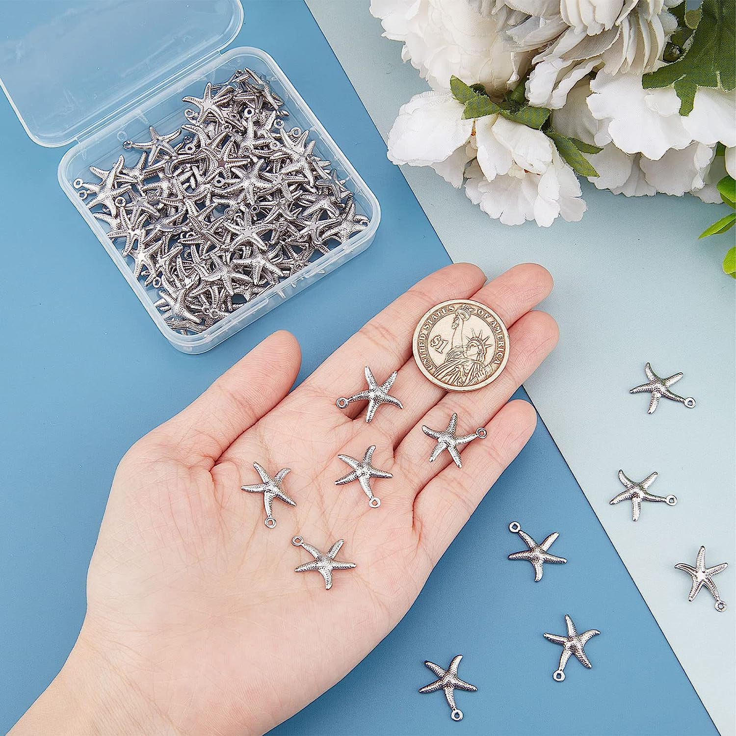 200pcs Ocean Animal Charms Marine Life Charms Stainless Steel Pendants 10 Styles  Sea Animals Fish Sea Shell Anchor Starfish Charms for Hawaii Earring  Necklace Bracelet Jewelry Making 