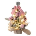 thumbnail image 3 of Mini árbol de Navidad decorativo de escritorio, árbol de Navidad nevado pequeño con luz DIY rosa 30cm, 3 of 9