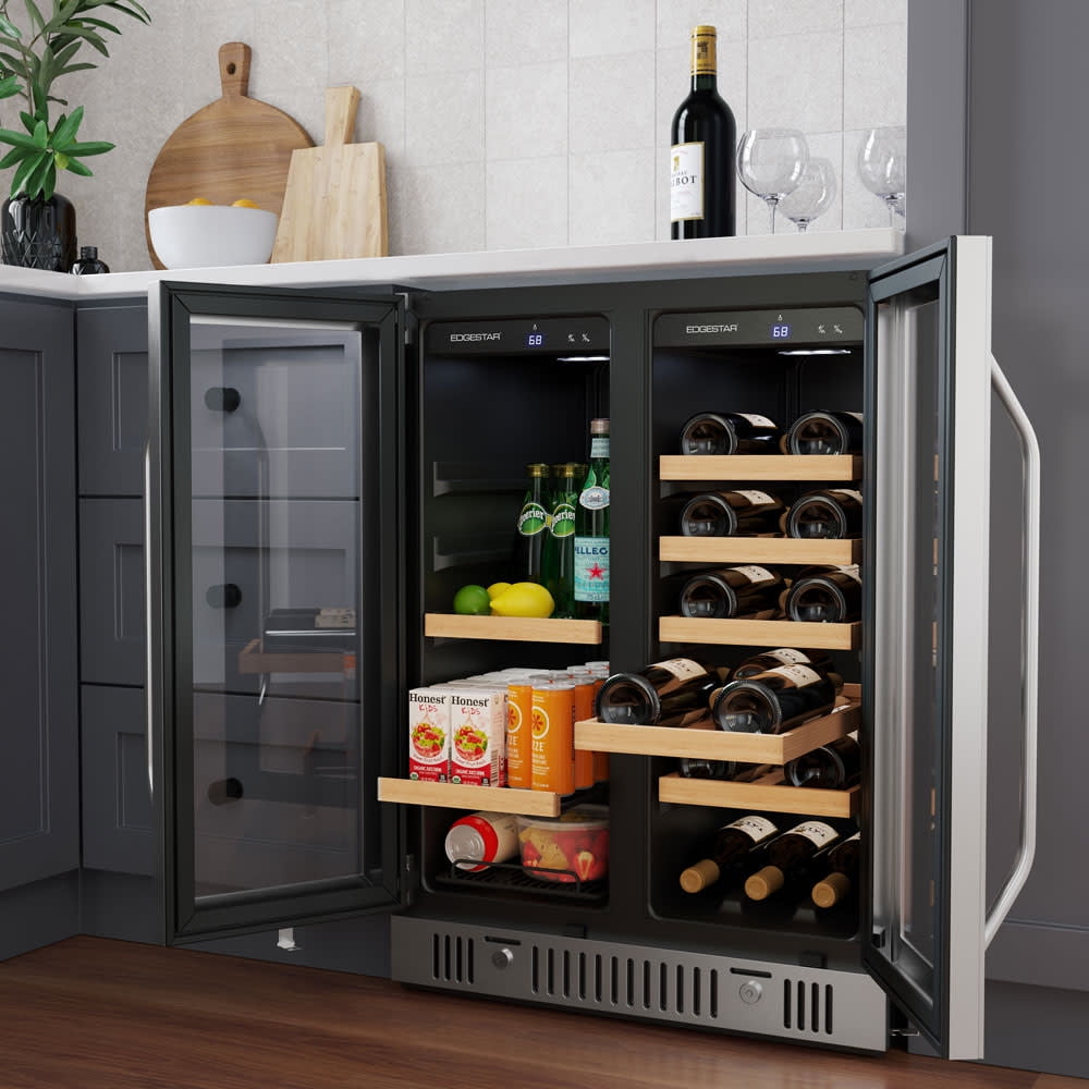 Edgestar Cwb1761fd 24" Wide 18 Bottle Capacity And 47 Can Capacity Wine And Beverage
