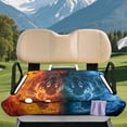 thumbnail image 3 of XYZCANDO Fire & Ice Tiger Graphic Design Golf Cart Seat Covers Front Pockets, Fit for Club Car Golfcart Sports Suitable for 2 Person Seats Golf Carts Yamaha, 3 of 8