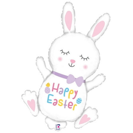 38 inch Hoppy Easter Bunny Foil Mylar Balloon - Party Supplies Decorations