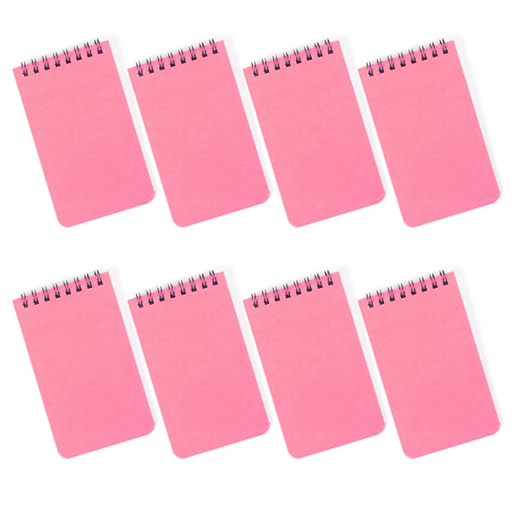 8Pcs Twin Coil Binding Notebook 80 Sheets Unlined Pocket Notepads Small Notebook