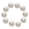 thumbnail image 1 of 10x Botones Cristalinos del Botón del Artificial de Flor Crystal Sew Craft Botones de 15mm, 1 of 9