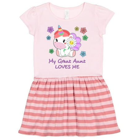 

Inktastic My Great Aunt Loves Me- cute unicorn Gift Toddler Girl Dress