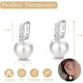 thumbnail image 4 of Aretes Perlas Mujer, Arracadas de Plata 925, Perla, Aretes De Perlas Clásico Totalmente De Plata, Aretes de Novia para Boda, Pendientes de Perlas, 4 of 4