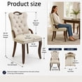 thumbnail image 2 of Dining Chairs Set of 6, Velvet Upholstered Kitchen Chairs with Vintage Copper Nails, Solid Wood Handles & Curved Legs, Mid Century Modern Dining Room Chairs for Home (Beige, Set of 6), 2 of 8