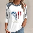 thumbnail image 4 of KDDYLITQ Womens 250 Year American Anniversary Shirts Independence American Flag 3/4 Sleeve Tees 4th July 250th Birthday Patriotic Blouses Red White and Blue Cute Crew Neck Tops White 4XL, 4 of 5