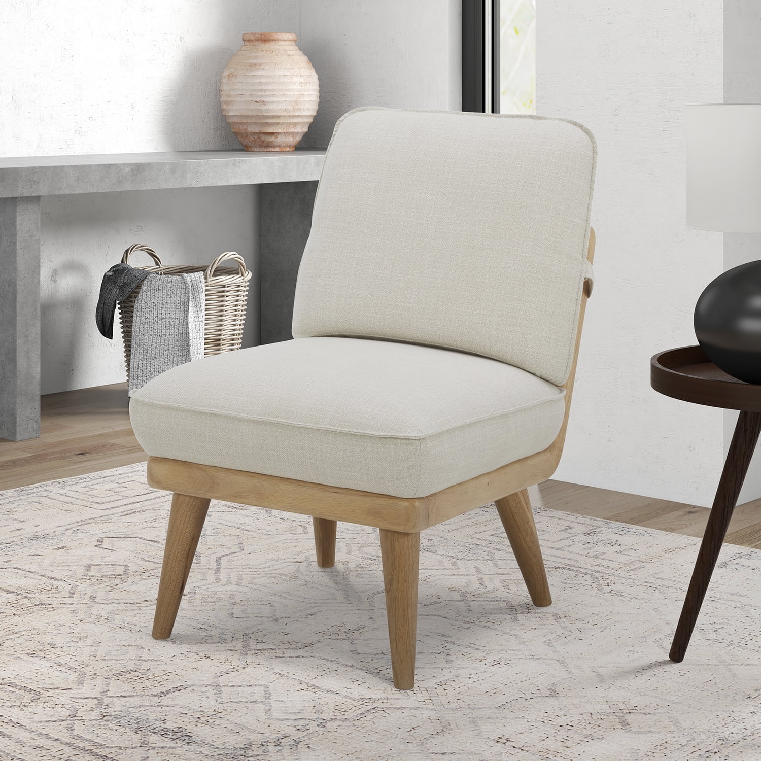 Better Homes & Gardens Springwood Slipper Accent Chair, Light Honey