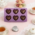 thumbnail image 6 of Valentine's Day Multi-Cavity Heart Silicone Mold - Heart-Shaped Mousse Cake Baking Tool, Food-Grade Silicone Mold, Multiple Heart Cavities for Desserts & Candies, Festive Baking Accessory, Purple, 6 of 6