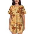 thumbnail image 1 of Balery Not All Those Who Wander Are Lost2 Conjunto de Pijama para Mujer con Estampado, Dos Piezas de Manga Corta y Shorts, Ropa de Dormir Suave con Cuello Redondo y Bolsillos-XX-Large, 1 of 6