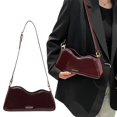 thumbnail image 2 of Women Bag PU Leather Underarm Bag Trendy Handbag Trendy Armpit Bag Shopping Dating Bag Solid Color Shoulder Bag brown, 2 of 4