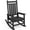 Black, variant on VOUA Outdoor Rocking Chair HDPE Plastic All Weather Slatted for Lawn Garden Deck Outside, Black