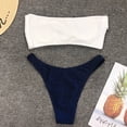 thumbnail image 5 of NMMUED Strapless Bikini, Bandeau Bikini Sets for Women, Two Piece Swimsuit for Women, Low Rise Bikini, Blue M, 5 of 6