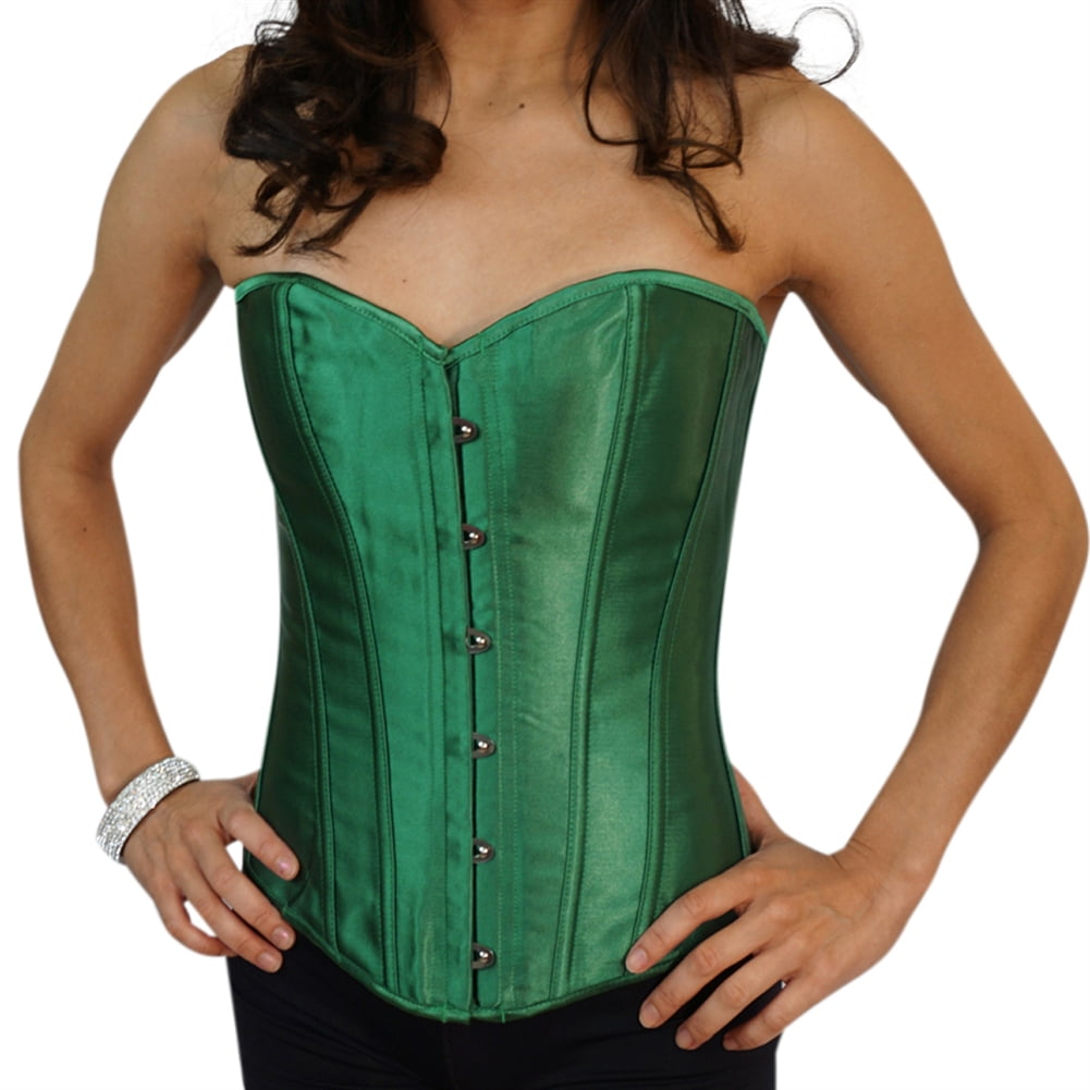 green bustier corset