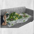 thumbnail image 6 of Letter N Soft Flannel Fleece Blanket, Chamomile Daisy Gerbera Blooms and Green Leaves Colorful Butterflies Nature, Cozy Plush for Indoor and Outdoor Use, 70" x 90", Green Multicolor, by Ambesonne, 6 of 6