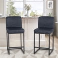 thumbnail image 2 of Sophia & William 24.6" Bar Stools Set of 3 PU Leather Counter Height Bar Stools with Back Modern Counter Height Chair for Kitchen Island, Black, 2 of 14