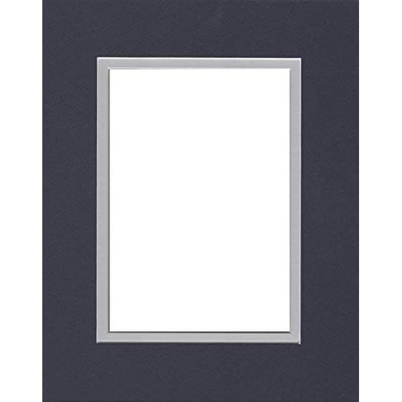 22x28 Double Acid Free White Core Picture Mats Cut for 18x24 Pictures in Navy Blue and Nantucket Grey