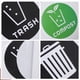 thumbnail image 4 of Pegatinas de reciclaje de 12 piezas Pegatinas de basura Pegatizadores de basura de basura Palinias de reciclaje de reciclaje, 4 of 6