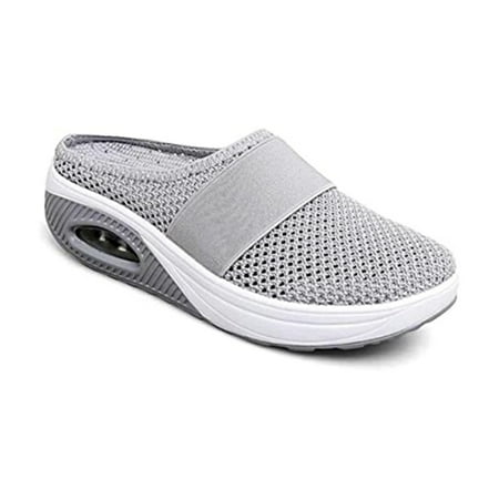 

Breathable Mesh Shoes Air Cushioned For Efficient Cushioning Women S Everyday Footwear 35 Gray