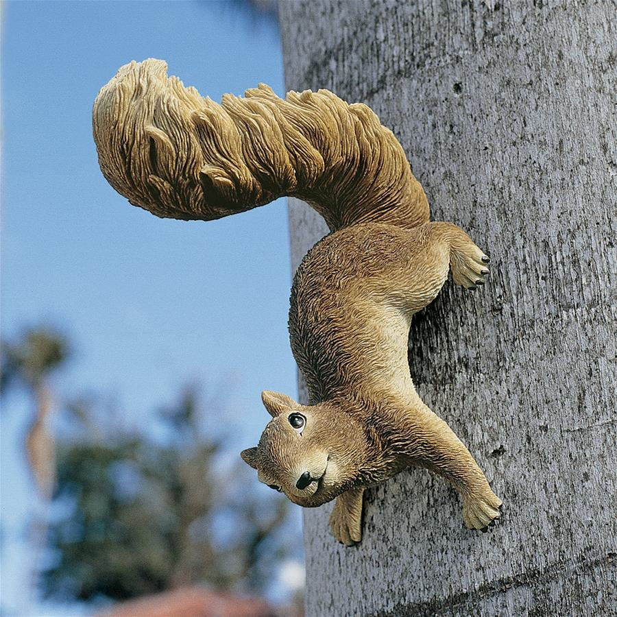 Design Toscano Simone The Squirrel Woodland Decor Hanging Garden Statue, 8  Inch, Polyresin, Full Color