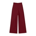 thumbnail image 4 of BXINGOHAI Womens Wide Leg Sweatpants Fleece Lined Baggy Pants Drawstring Athletic Joggers Fashion Winter Outfits Wine L, 4 of 6
