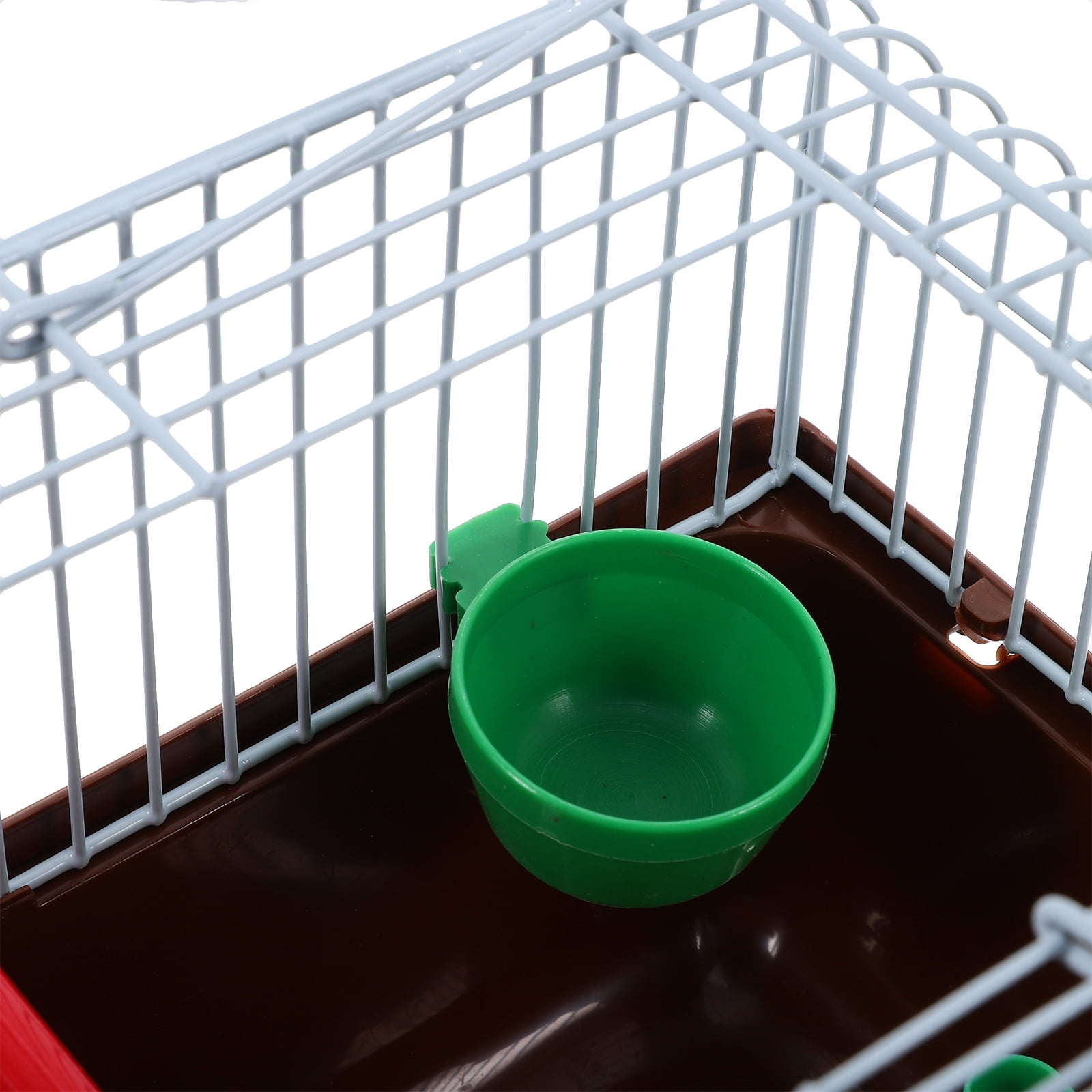 TOYMYTOY Versatile Bird Carrier Travel Cage with Perch and Feeding Station in Coffee
