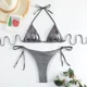 thumbnail image 1 of Conjunto de Bikini de estilo brasileño para mujer, traje de baño de dos piezas con realce, color rojo liso, estilo brasileño, Tanga lateral, 2024, 1 of 5