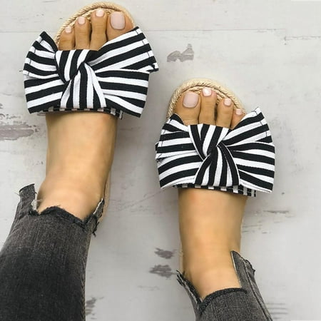 

Slippers Leisure Womens Bow Flip-Flops Breathable Open Toe Sandals Casual Shoes Slippers