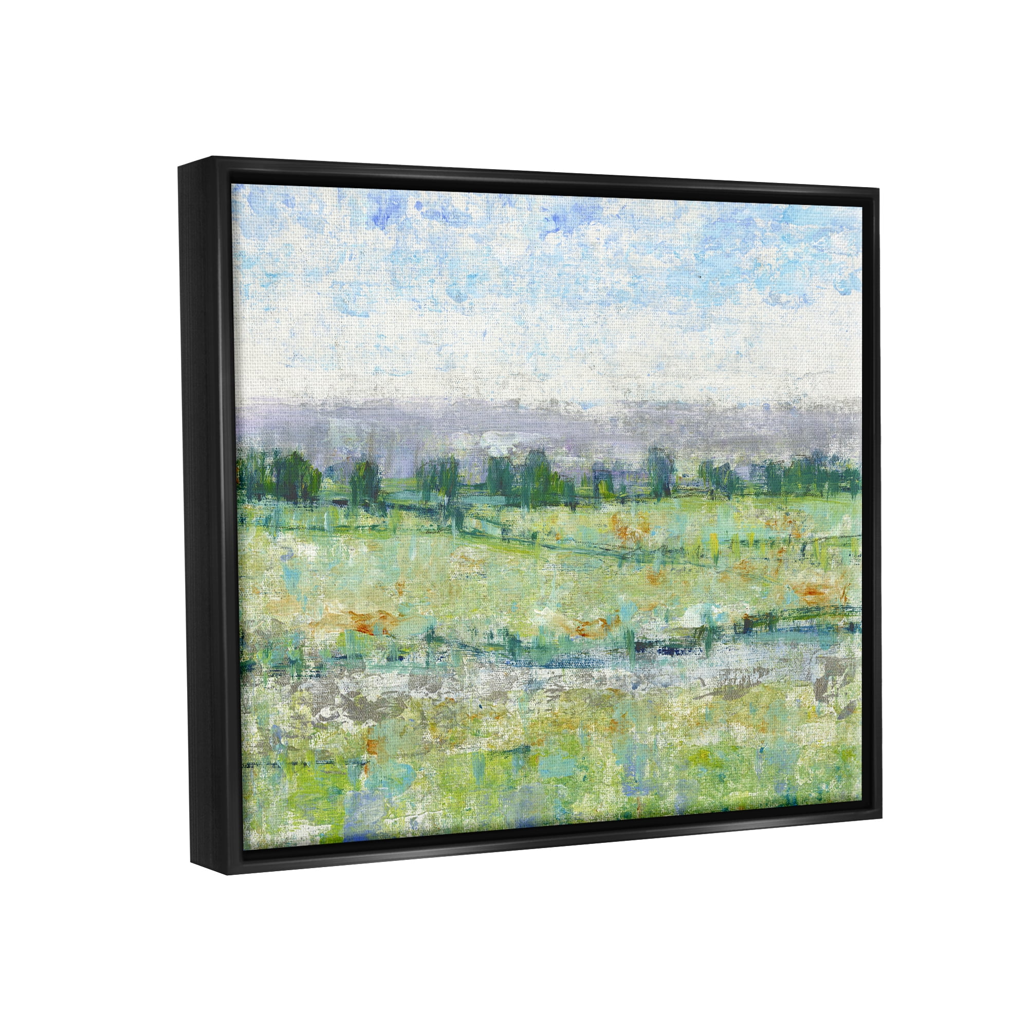 Stupell Mountain Impressions Abstract Landscape Landscape Painting Black Floater Framed Art Print Wall Art