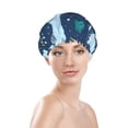 thumbnail image 3 of Kdxio Alpaca Astronaut in Space Print Shower Cap for Women,Elastic and Reusable,Double Waterproof Layers Bathing Hat, 3 of 9