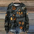 thumbnail image 2 of miqiqism Halloween Sweater for Women Oversized Pumpkin Sweaters Fall Pullover Knit Top Shirts Casual Crew Neck Loose Fuzzy Blouses Trendy Long Sleeves Tunic Clothes,B#01_Black,Small, 2 of 5